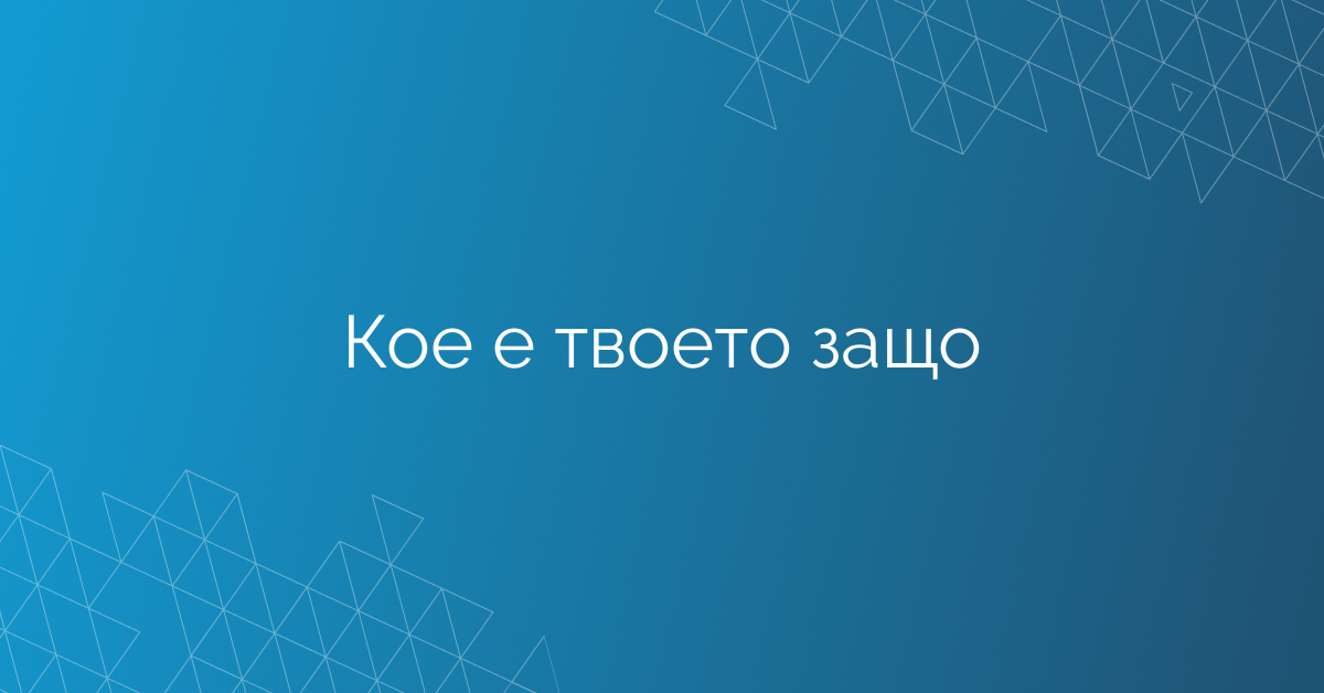 Кое е твоето защо