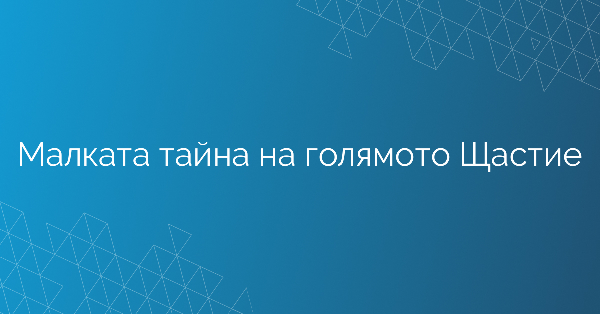 Малката тайна на голямото Щастие