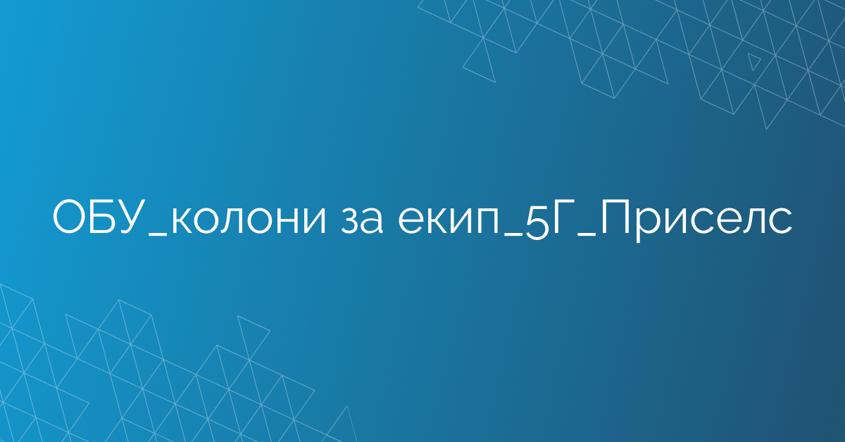 ОБУ_колони за екип_5Г_Приселс