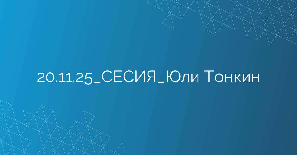 20.11.2025 СЕСИЯ Юли Тонкин