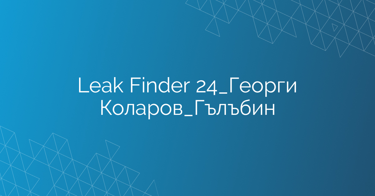 Leak Finder 24_Георги Коларов_Гълъбин