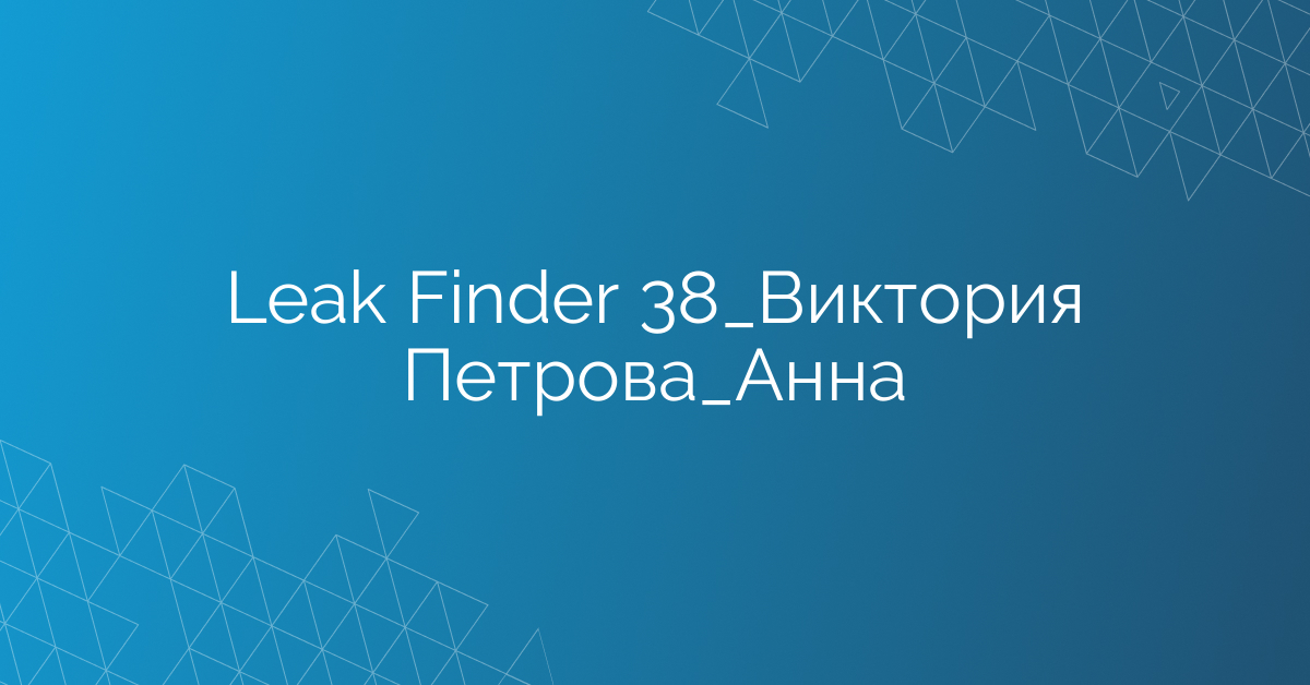 Leak Finder 38_Виктория Петрова_Анна