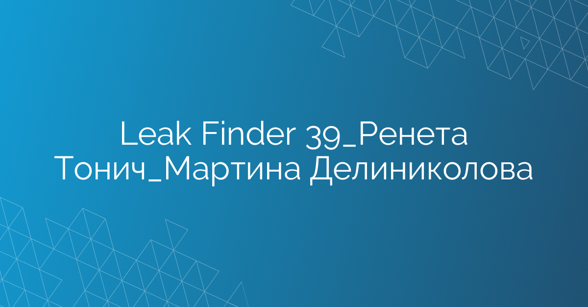 Leak Finder 39_Ренета Тонич_Мартина Делиниколова