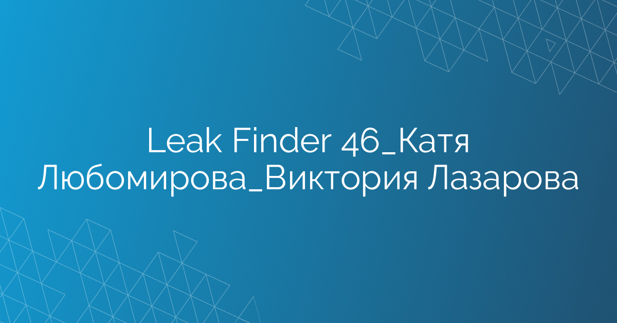 Leak Finder 46_Катя Любомирова_Виктория Лазарова