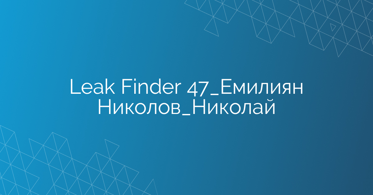 Leak Finder 47_Емилиян Николов_Николай