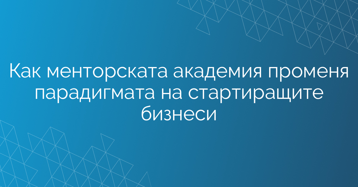 Как менторската академия променя парадигмата на стартиращите бизнеси