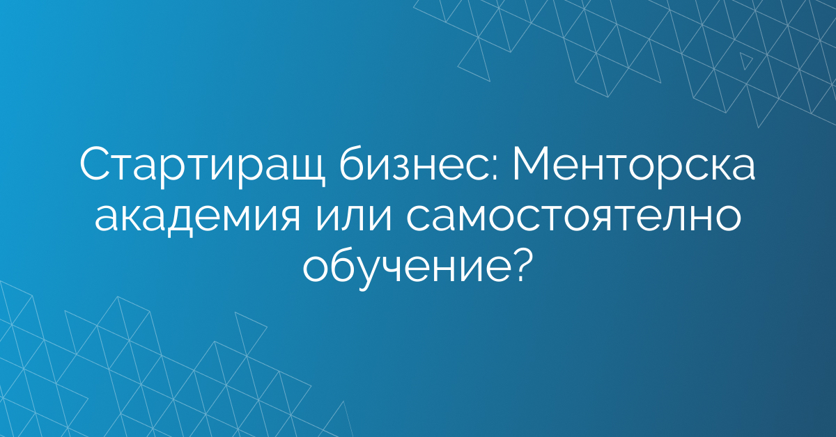Стартиращ бизнес: Менторска академия или самостоятелно обучение?